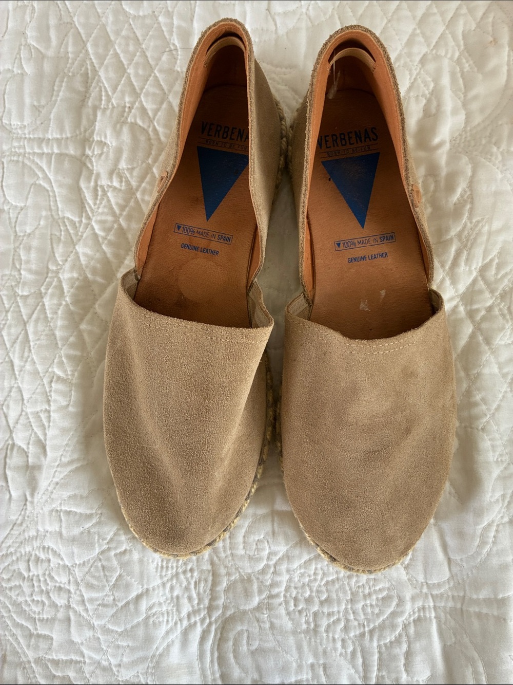 VERBENAS Tan Suede Espadrille Slip-Ons